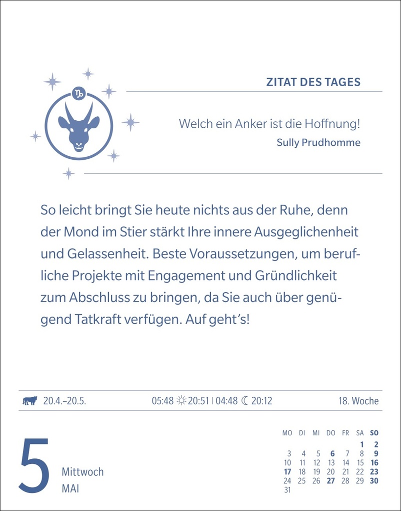 Weitere Ansicht: Steinbock Sternzeichenkalender 2027 - Tagesabreißkalender - Ihr Horoskop für jeden Tag | Robert Satorius