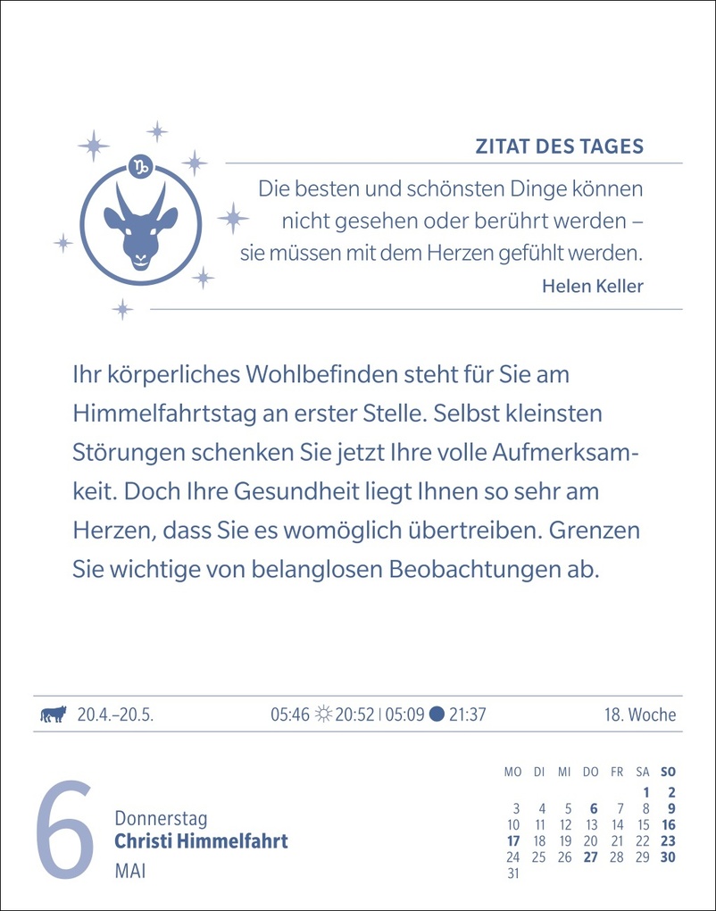 Weitere Ansicht: Steinbock Sternzeichenkalender 2027 - Tagesabreißkalender - Ihr Horoskop für jeden Tag | Robert Satorius