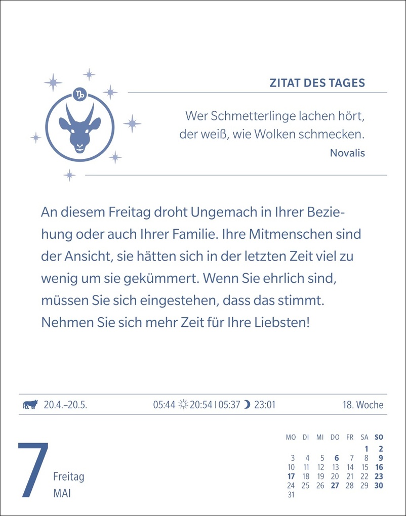 Weitere Ansicht: Steinbock Sternzeichenkalender 2027 - Tagesabreißkalender - Ihr Horoskop für jeden Tag | Robert Satorius