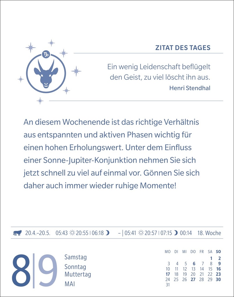 Weitere Ansicht: Steinbock Sternzeichenkalender 2027 - Tagesabreißkalender - Ihr Horoskop für jeden Tag | Robert Satorius