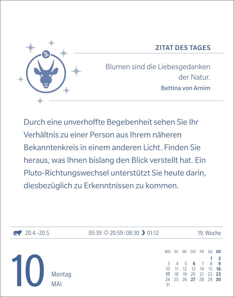 Weitere Ansicht: Steinbock Sternzeichenkalender 2027 - Tagesabreißkalender - Ihr Horoskop für jeden Tag | Robert Satorius