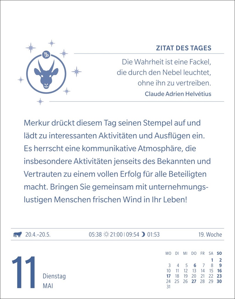 Weitere Ansicht: Steinbock Sternzeichenkalender 2027 - Tagesabreißkalender - Ihr Horoskop für jeden Tag | Robert Satorius