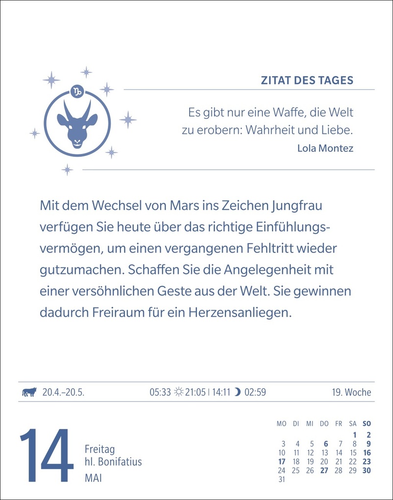 Weitere Ansicht: Steinbock Sternzeichenkalender 2027 - Tagesabreißkalender - Ihr Horoskop für jeden Tag | Robert Satorius