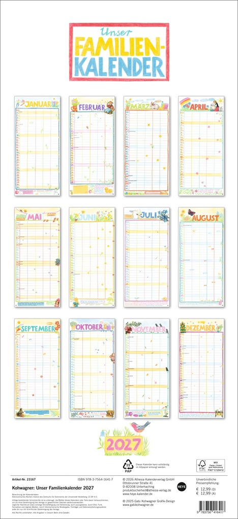 Weitere Ansicht: Gabi Kohwagner Unser Familienkalender 2027 | Gabi Kohwagner