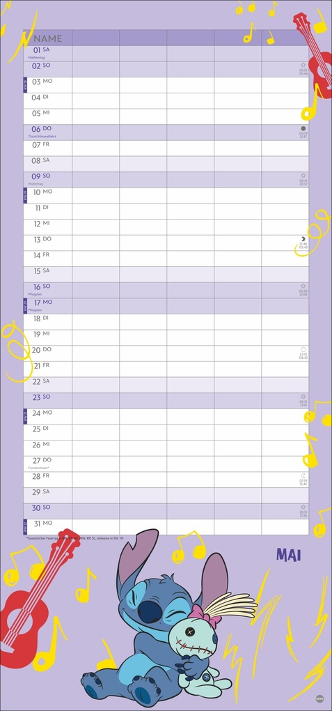 Weitere Ansicht: Stitch Familienplaner 2027