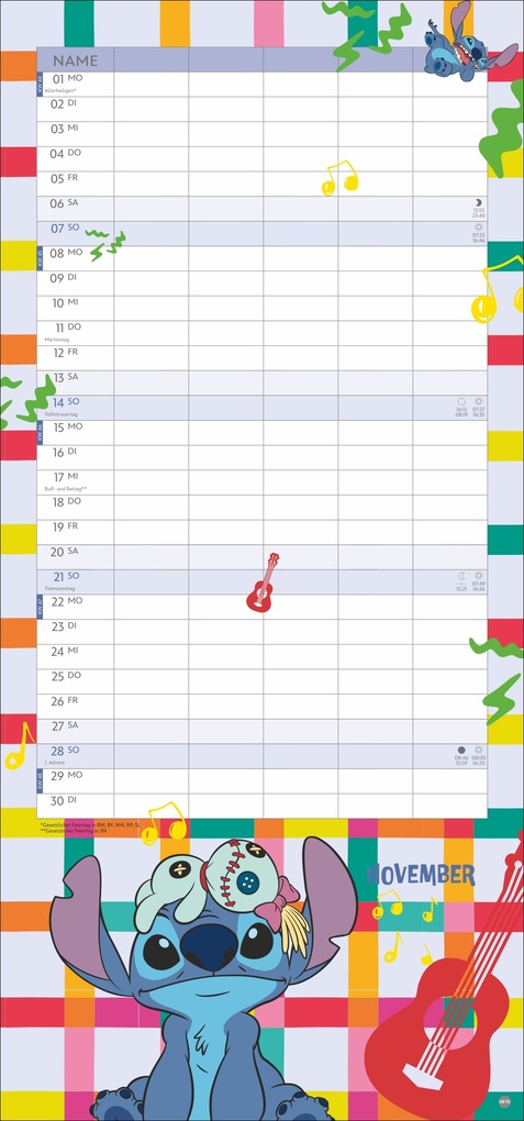 Weitere Ansicht: Stitch Familienplaner 2027