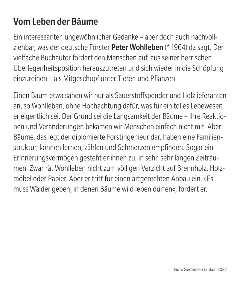 Weitere Ansicht: Gute Gedanken tanken Tagesabreißkalender 2027 - Denkanstöße für das ganze Jahr | Eva Bambach, Gabriele Gassen, Hildegard Hogen