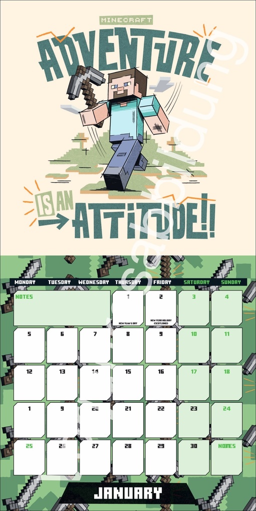 Weitere Ansicht: Minecraft Broschurkalender 2027