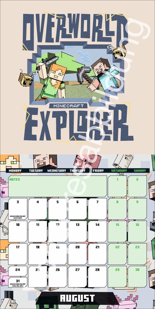 Weitere Ansicht: Minecraft Broschurkalender 2027
