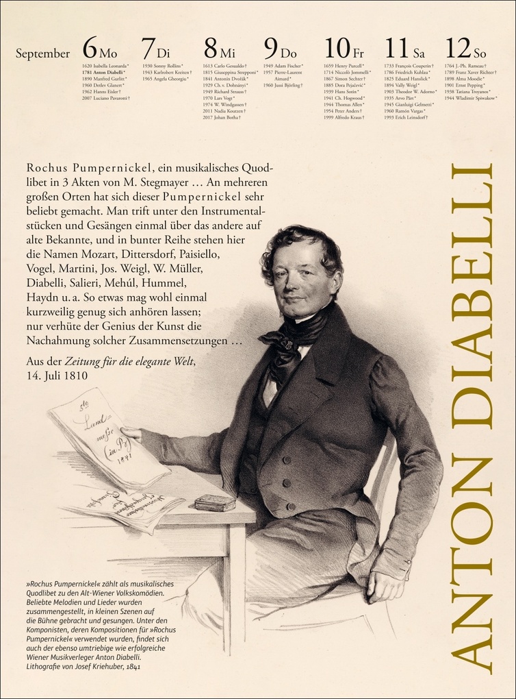 Weitere Ansicht: Der Musik Kalender Wochenkalender 2027