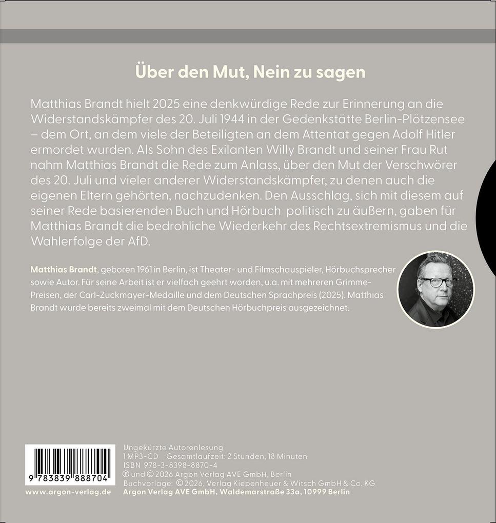 Weitere Ansicht: Nein sagen | Matthias Brandt