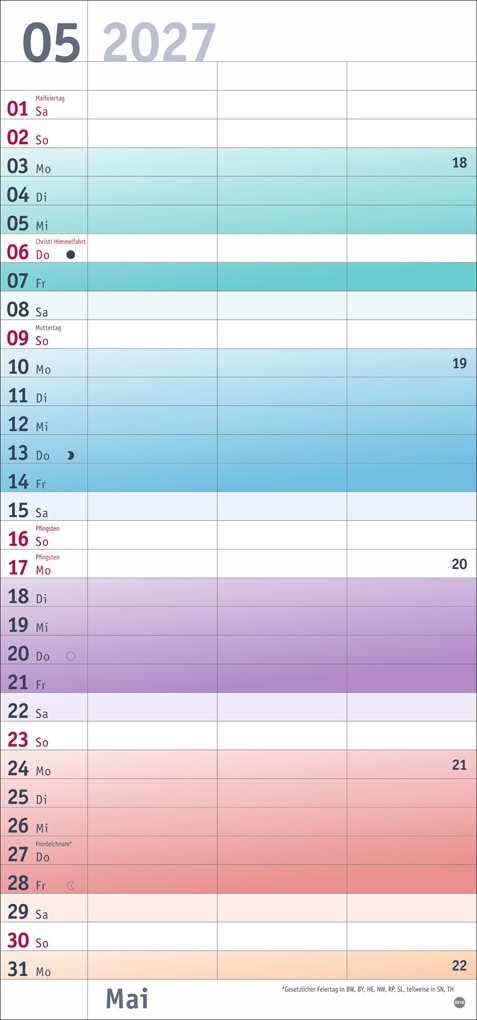 Weitere Ansicht: Bunte Wochen Planer für 2 2027
