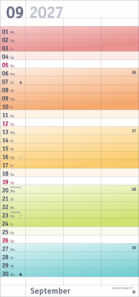 Weitere Ansicht: Bunte Wochen Planer für 2 2027