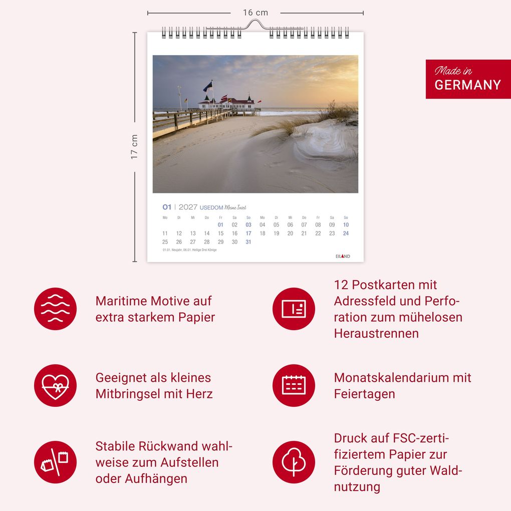 Weitere Ansicht: Usedom Postkartenkalender 2027 - Meine Insel
