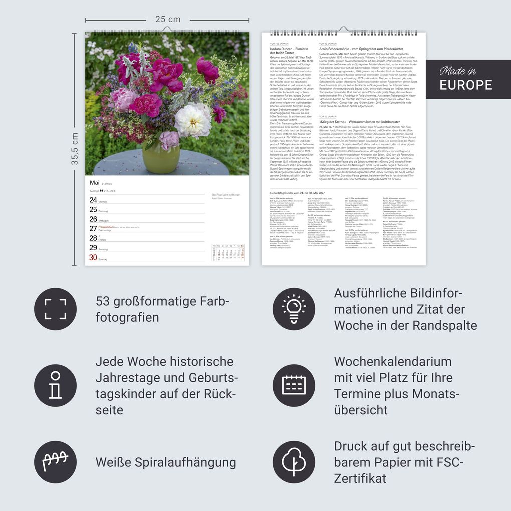 Weitere Ansicht: Blumenpracht Wochenplaner 2027 - 53 stimmungsvolle Fotografien