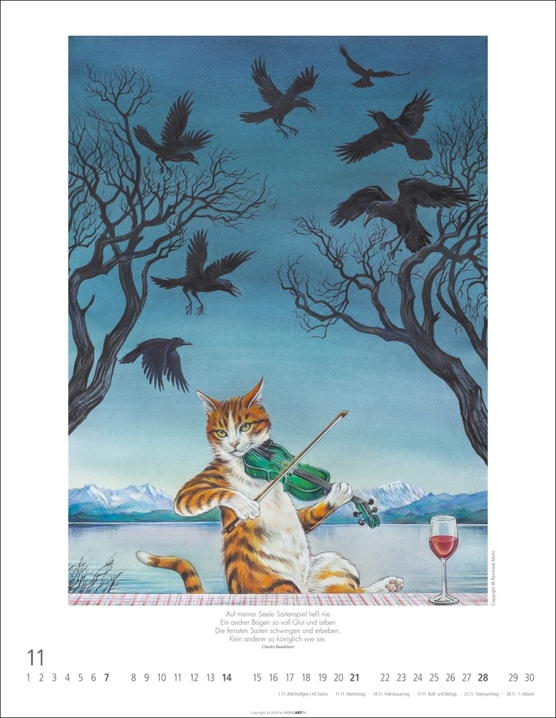Weitere Ansicht: Schnurren und Kratzen - Bilder von Katzen Kalender 2027 | Reinhard Michl