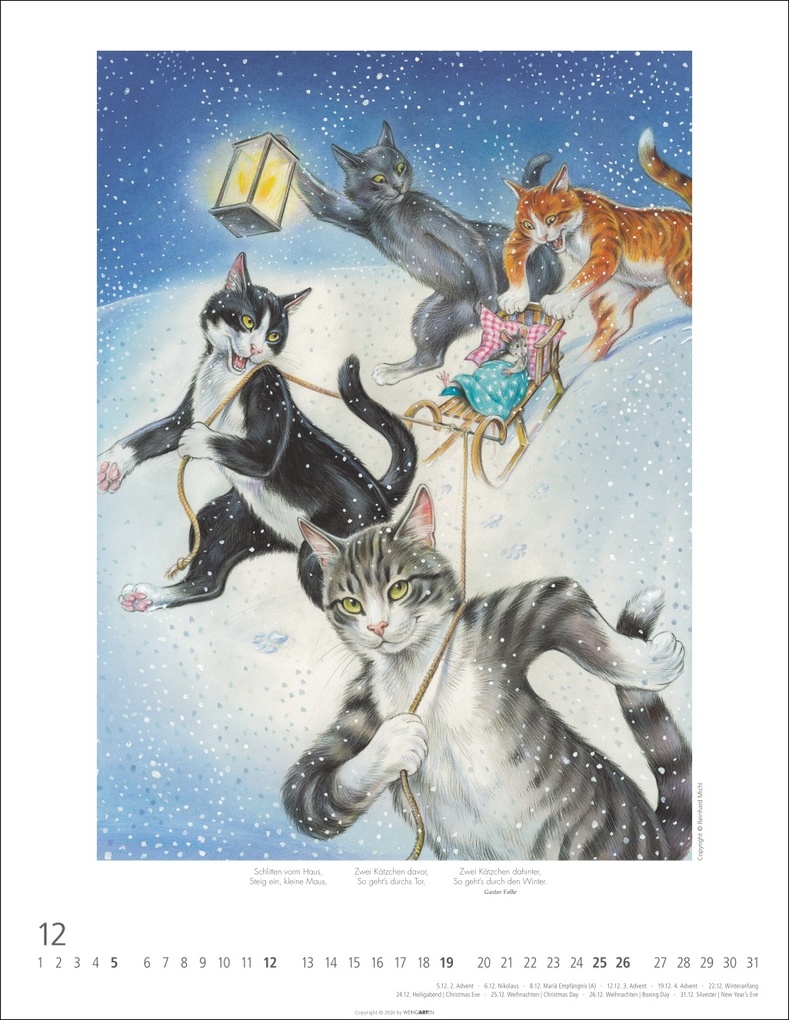 Weitere Ansicht: Schnurren und Kratzen - Bilder von Katzen Kalender 2027 | Reinhard Michl