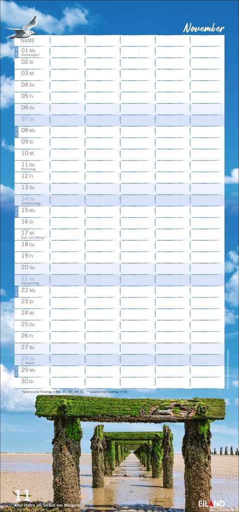Weitere Ansicht: Meerzeit Familienplaner 2027