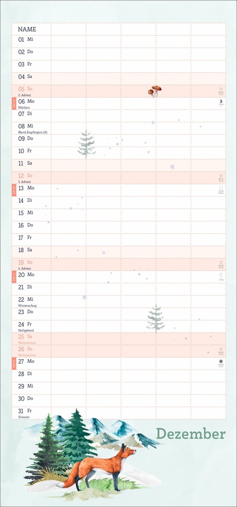 Weitere Ansicht: tm Tiere des Waldes Familienplaner 2027