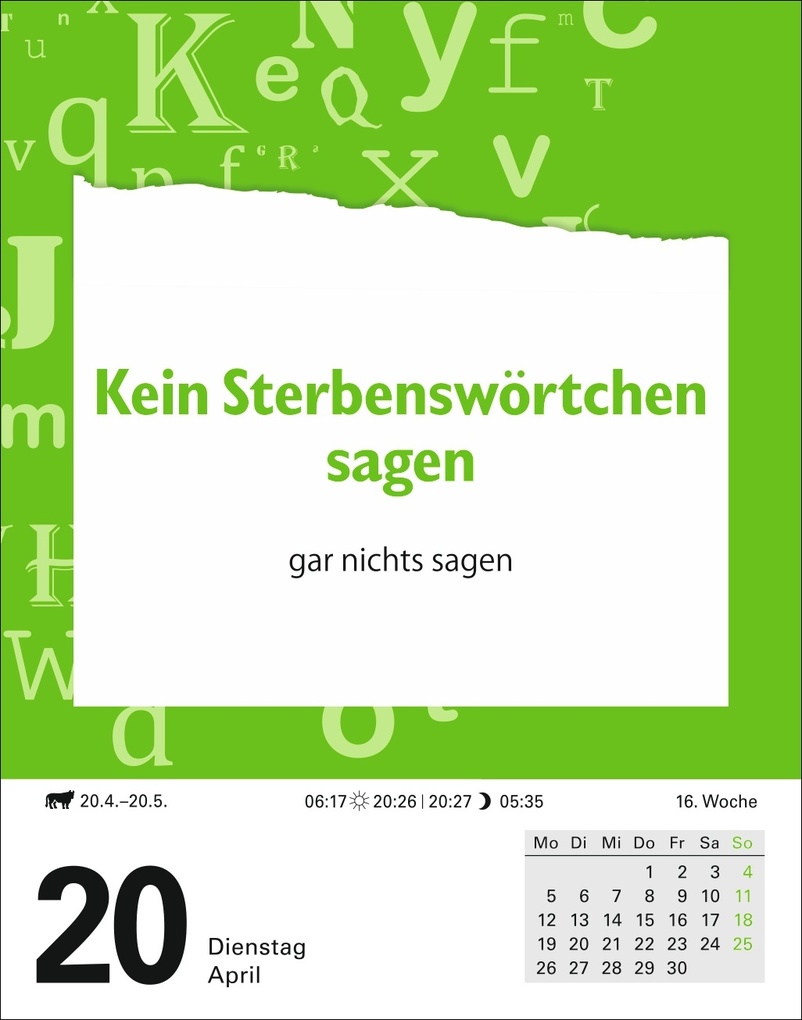 Weitere Ansicht: Duden Das Salz in der (Buchstaben-)Suppe Tagesabreißkalender 2027 - Redewendungen und ihre Bedeutung