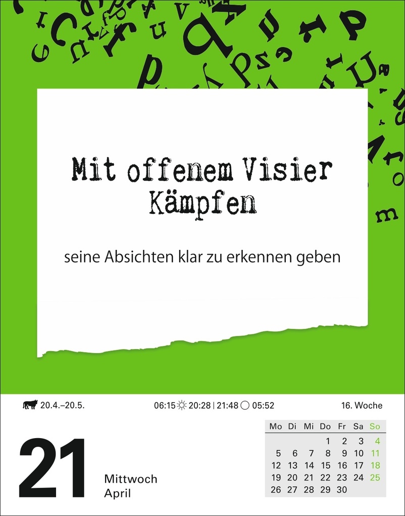 Weitere Ansicht: Duden Das Salz in der (Buchstaben-)Suppe Tagesabreißkalender 2027 - Redewendungen und ihre Bedeutung