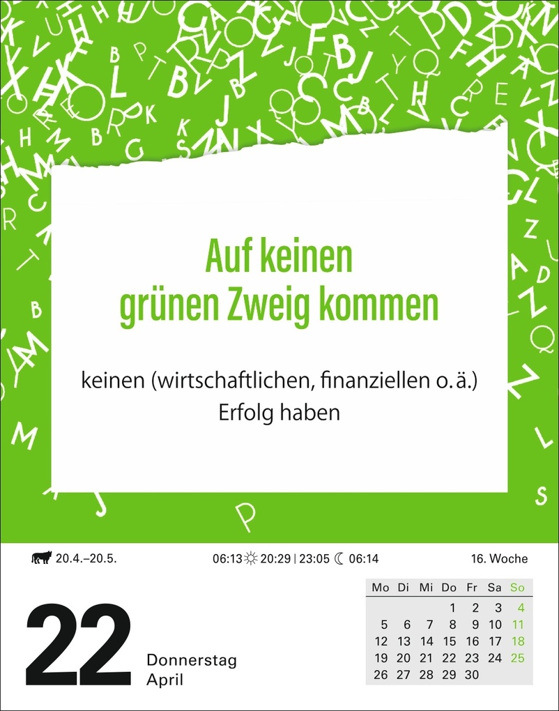 Weitere Ansicht: Duden Das Salz in der (Buchstaben-)Suppe Tagesabreißkalender 2027 - Redewendungen und ihre Bedeutung