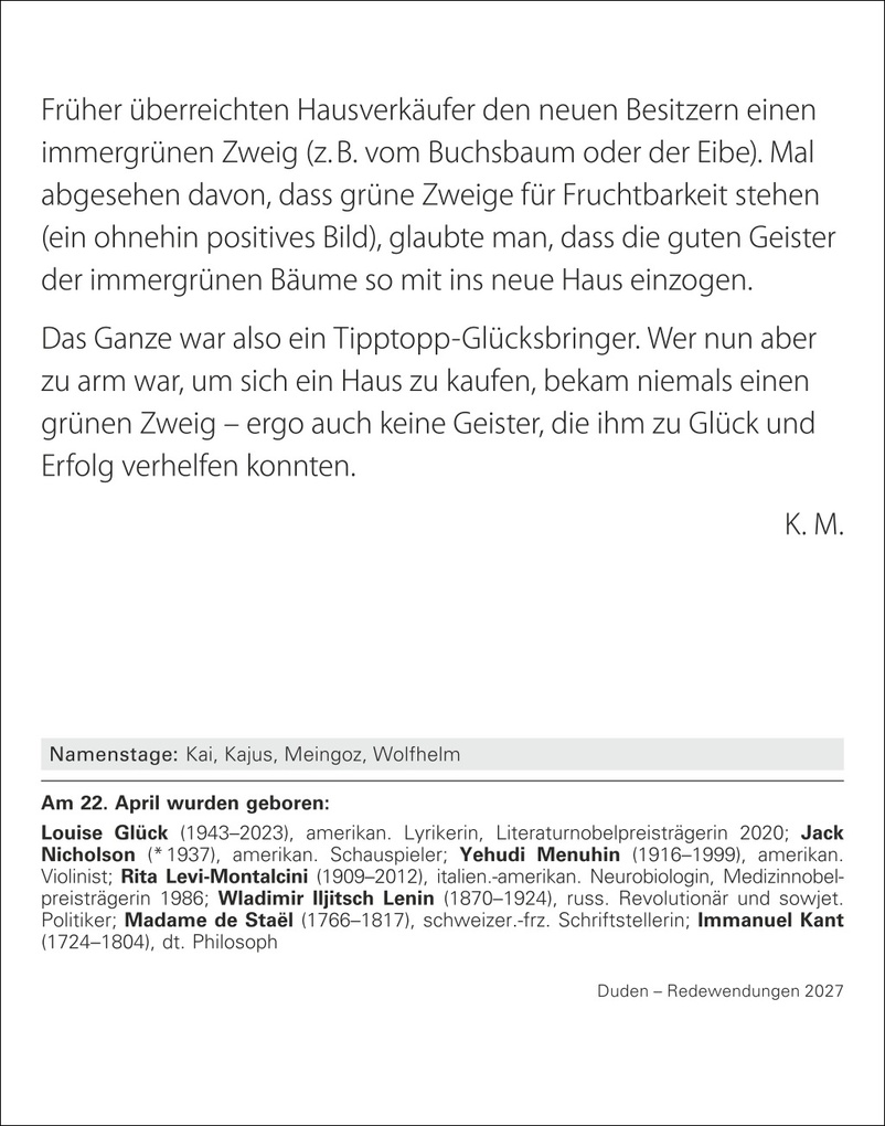 Weitere Ansicht: Duden Das Salz in der (Buchstaben-)Suppe Tagesabreißkalender 2027 - Redewendungen und ihre Bedeutung