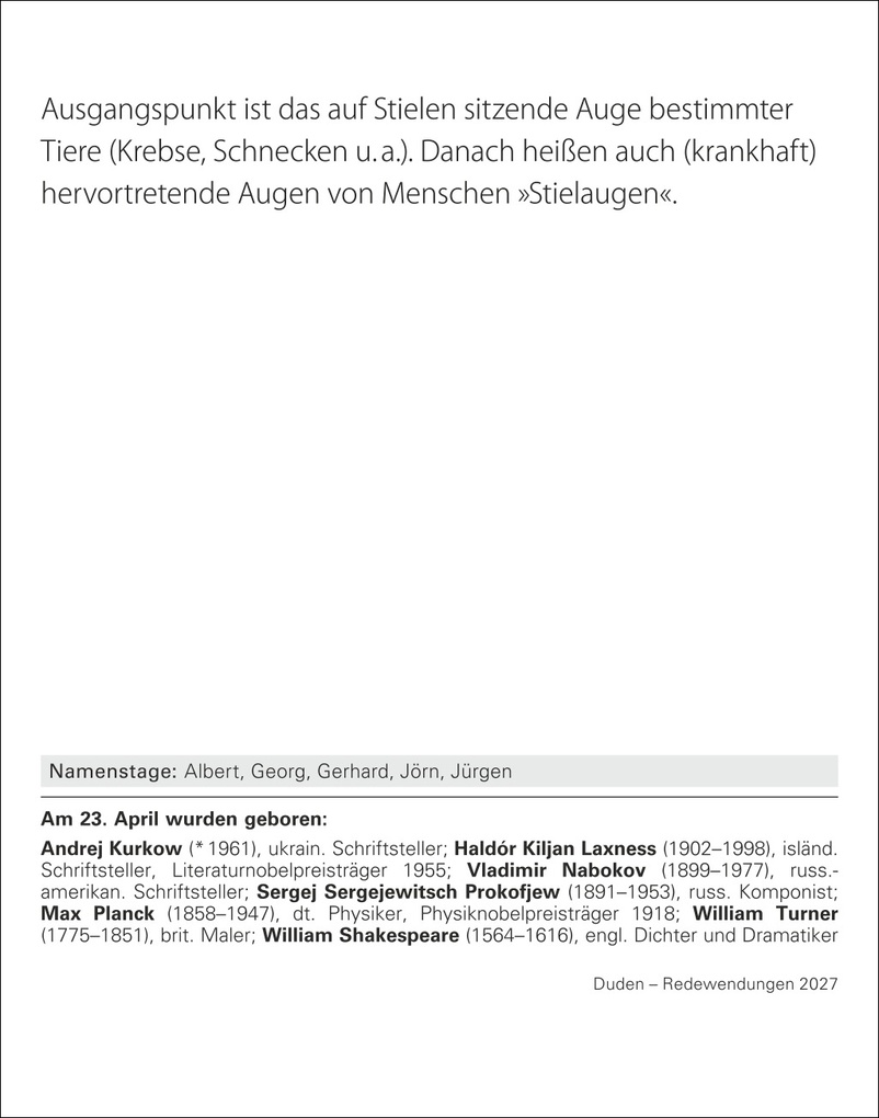 Weitere Ansicht: Duden Das Salz in der (Buchstaben-)Suppe Tagesabreißkalender 2027 - Redewendungen und ihre Bedeutung