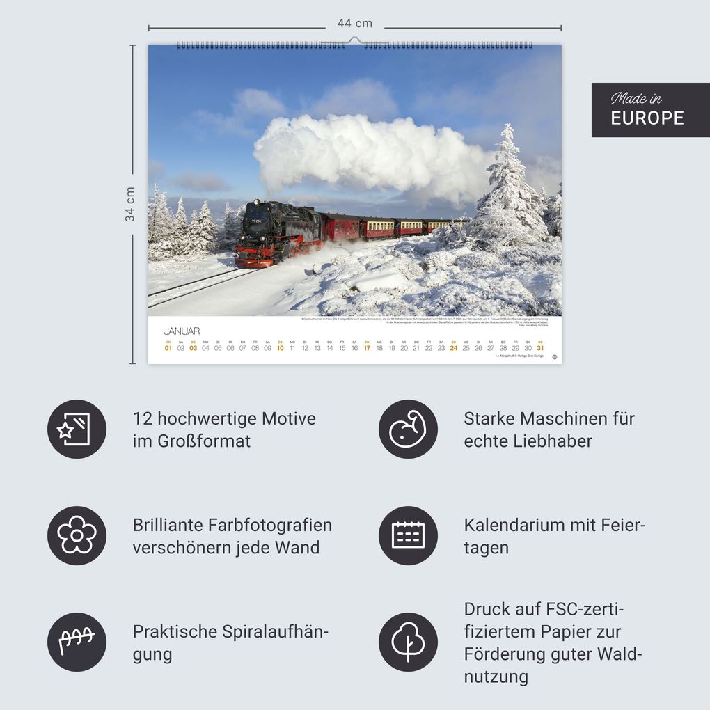 Weitere Ansicht: Feurige Dampfloks Posterkalender 2027