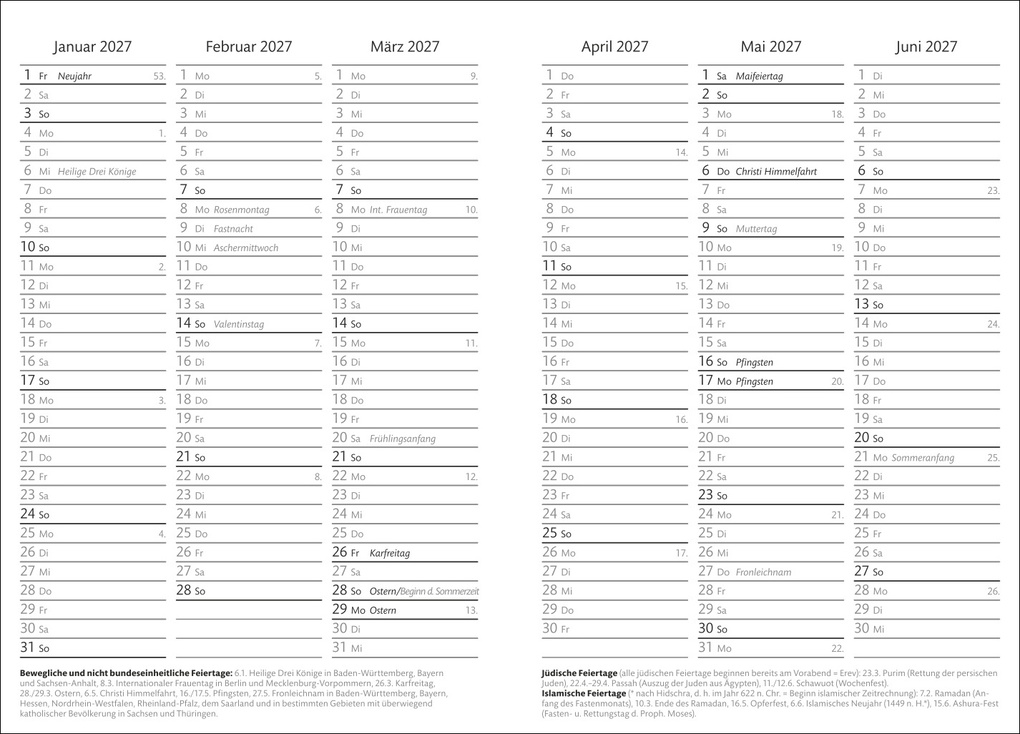 Weitere Ansicht: Kalenderbuch A7 koralle 2027