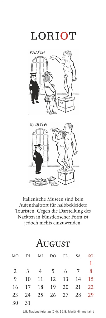 Weitere Ansicht: Loriot Lesezeichen & Kalender 2027 | Loriot