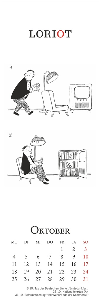 Weitere Ansicht: Loriot Lesezeichen & Kalender 2027 | Loriot