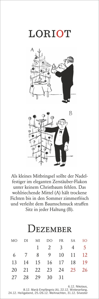 Weitere Ansicht: Loriot Lesezeichen & Kalender 2027 | Loriot