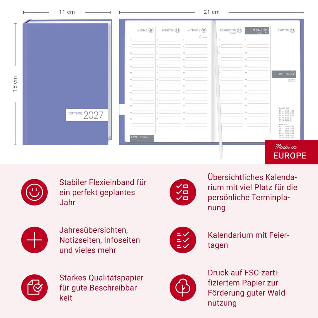 Weitere Ansicht: times&more Flieder Kalenderbuch 2027