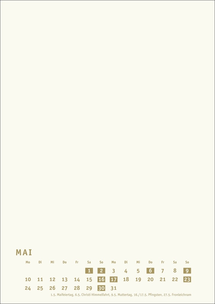 Weitere Ansicht: Premium-Bastelkalender gold A4 2027