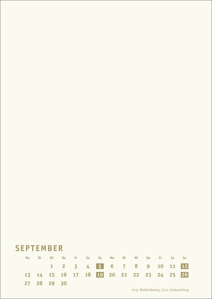 Weitere Ansicht: Premium-Bastelkalender gold A4 2027