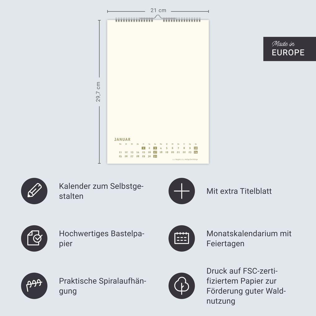 Weitere Ansicht: Premium-Bastelkalender gold A4 2027