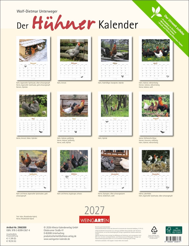 Weitere Ansicht: Der Hühnerkalender 2027