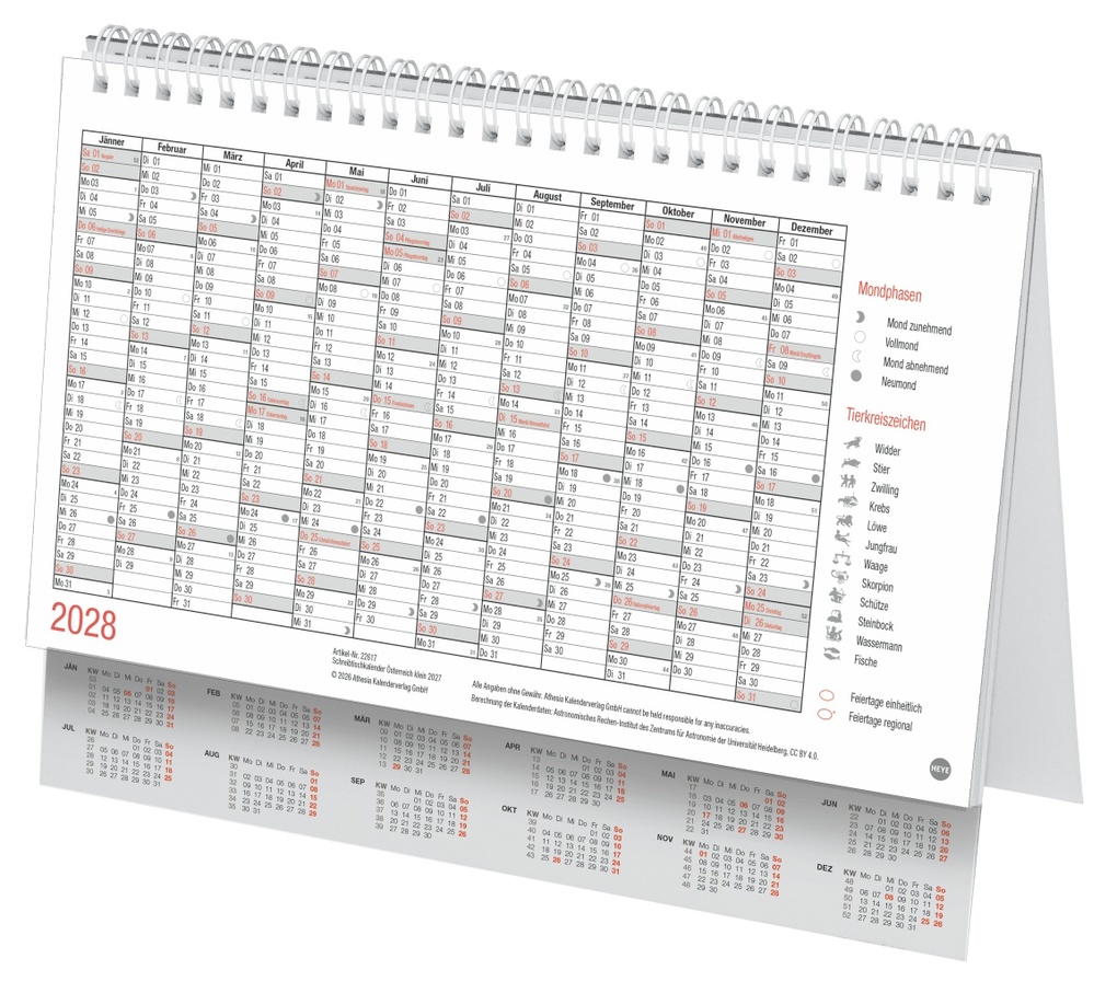 Weitere Ansicht: Schreibtischkalender Österreich klein 2027