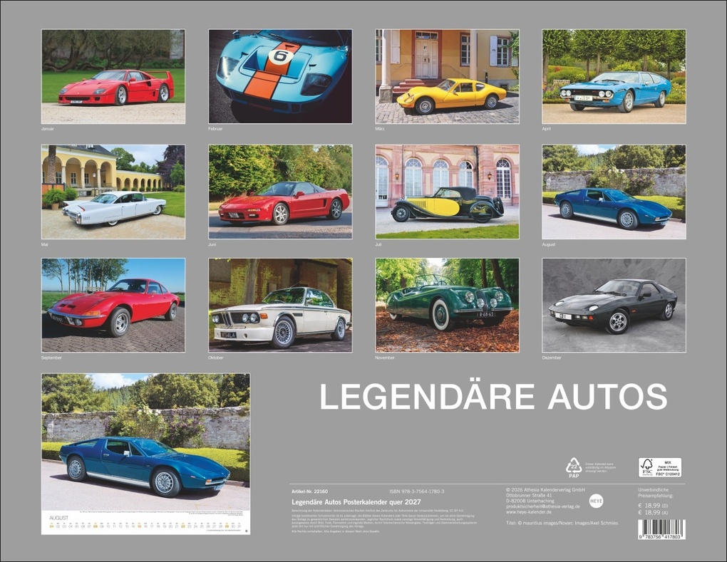 Weitere Ansicht: Legendäre Autos Posterkalender 2027