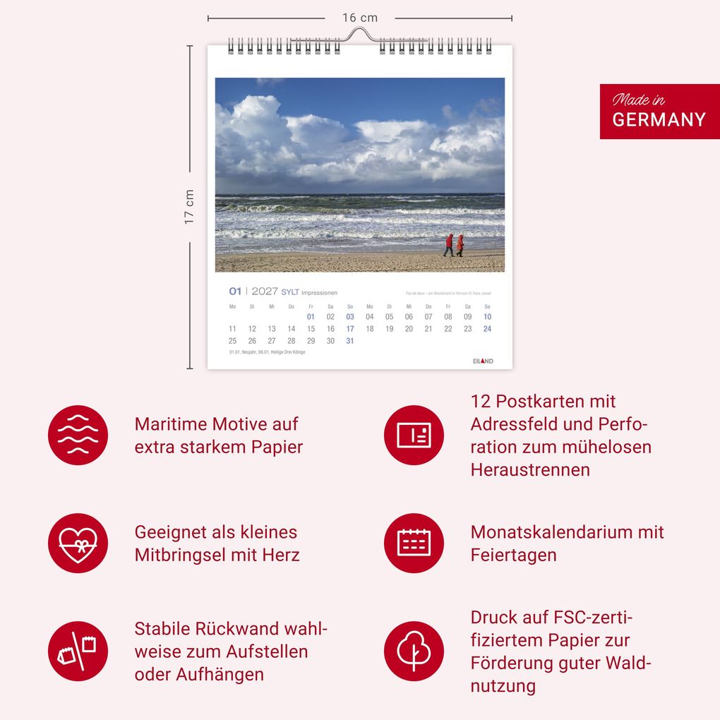 Weitere Ansicht: Sylt Impressionen Postkartenkalender 2027 | Hans Jessel