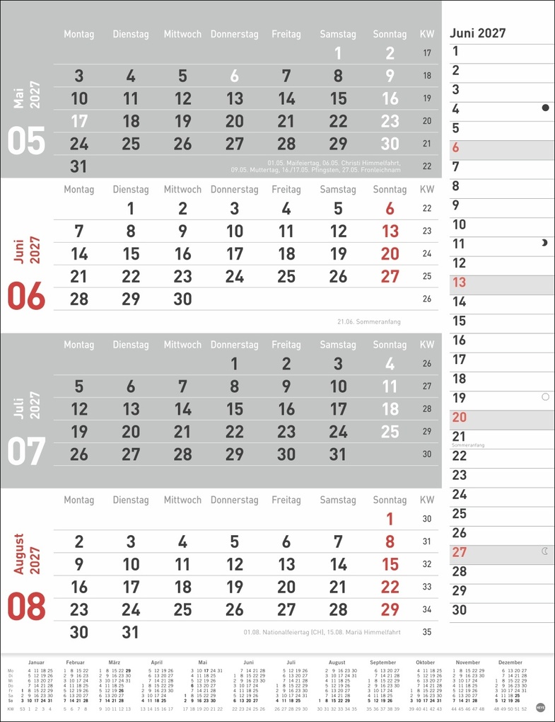 Weitere Ansicht: 4-Monats-Planer, rot 2027