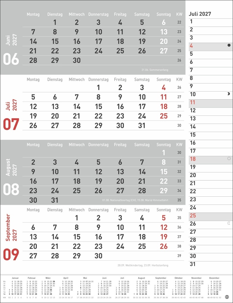 Weitere Ansicht: 4-Monats-Planer, rot 2027