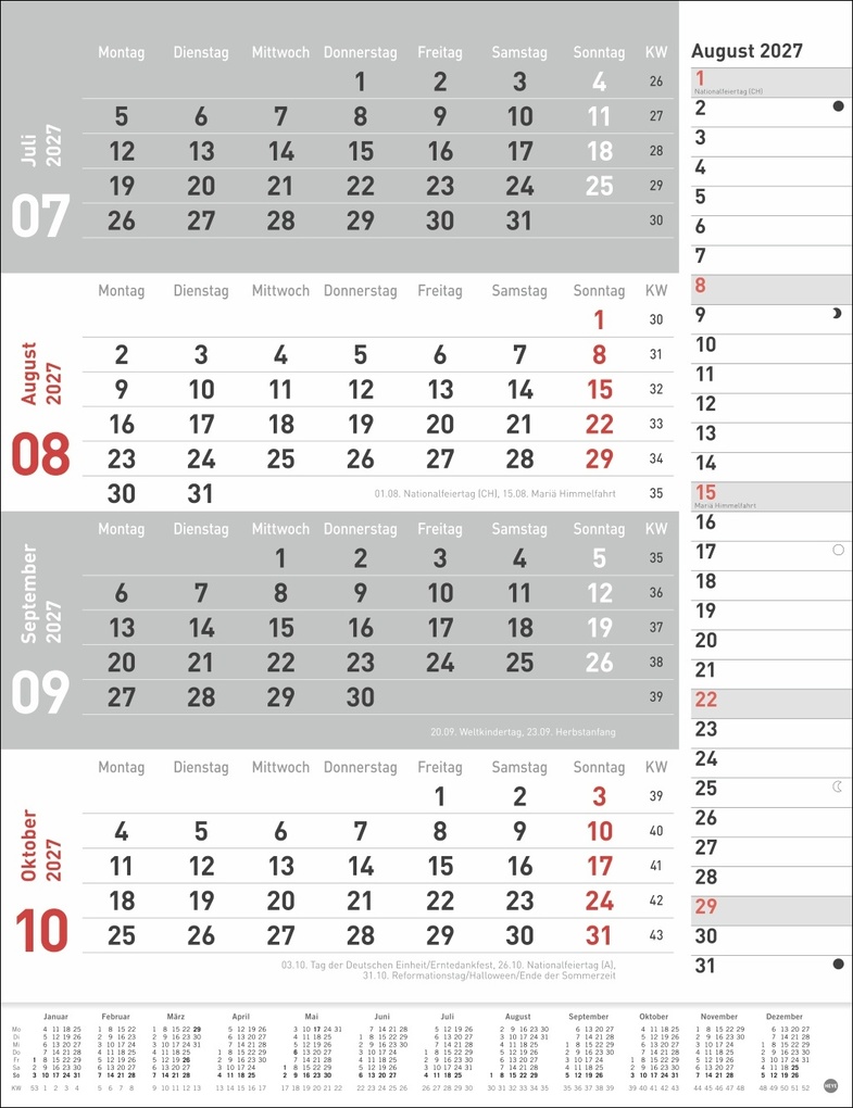 Weitere Ansicht: 4-Monats-Planer, rot 2027