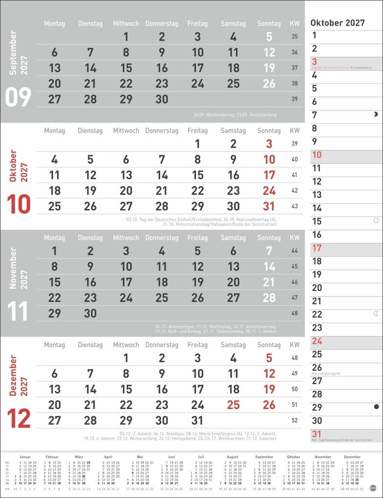 Weitere Ansicht: 4-Monats-Planer, rot 2027