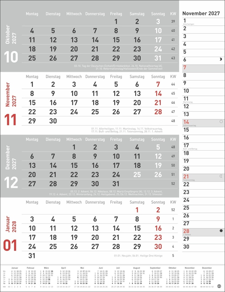 Weitere Ansicht: 4-Monats-Planer, rot 2027