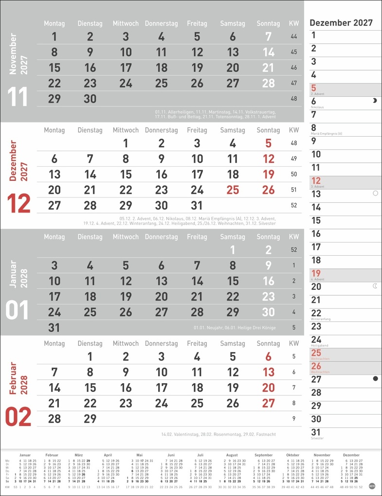 Weitere Ansicht: 4-Monats-Planer, rot 2027