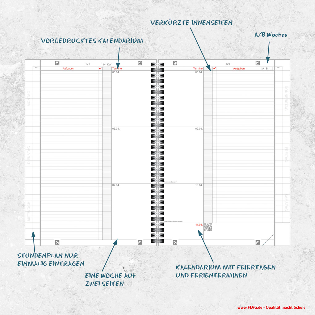 Weitere Ansicht: A4 FLVG-Kalender von Lehrenden für Lehrende 2026/2027 - der große Bruder