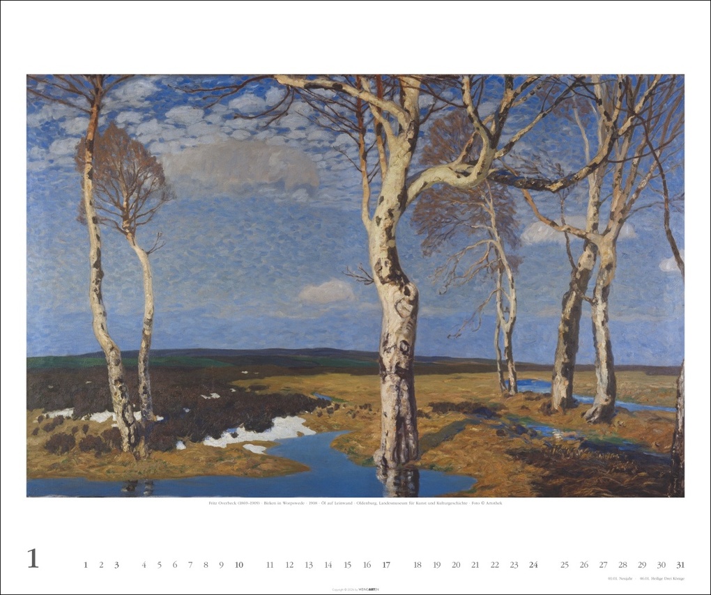 Weitere Ansicht: Worpsweder Landschaften Kalender 2027 | Hans am Ende, Fritz Mackensen, Otto Modersohn, Paula Modersohn-Becker
