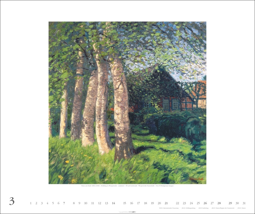 Weitere Ansicht: Worpsweder Landschaften Kalender 2027 | Hans am Ende, Fritz Mackensen, Otto Modersohn, Paula Modersohn-Becker